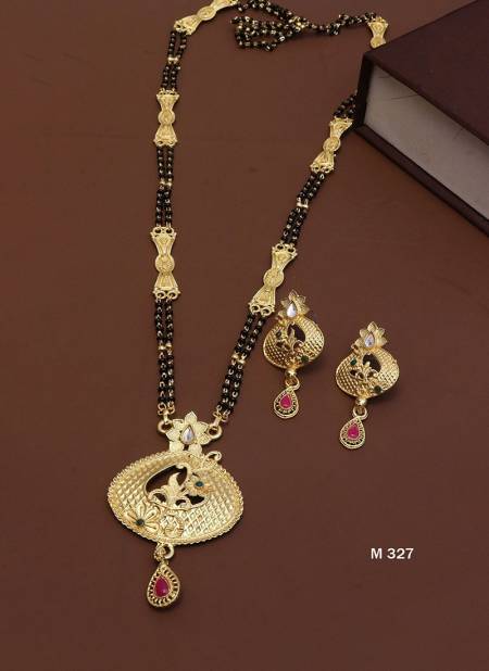 Golden New Designer Latest Fancy Wear Long Mangalsutra Collection M 327